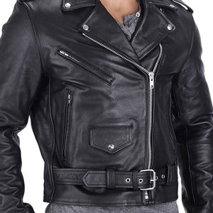 Blouson de motard en cuir pour homme, best-seller, col montant, logo frontal, entièrement personnalisable, haute qualité, couleurs personnalisées, marque privée - Product Image 4