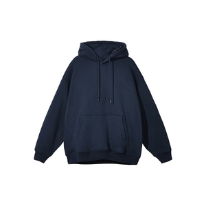 Sudadera con capucha de forro polar para hombre, de poliéster/algodón, lisa, con cordón, bordado 3D con efecto abombado, talla grande, para otoño, venta al por mayor - Product Image 2