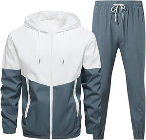 ชุดวิ่งออกกำลังกายระบายอากาศผ้าฟลีซ2ชิ้นผ้าคอตตอนออร์แกนิกสำหรับผู้ชายใส่สบายพิมพ์โลโก้ได้ตามต้องการ - Product Image 1