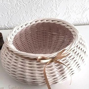 Panier suspendu en métal tissé en rotin et bambou pour le stockage des fruits et articles divers Boîte de premiers soins Utilisation d'un réfrigérateur alimentaire emballé en vrac vente en gros - Product Image 2