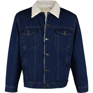 Veste en jean à col montant coupe ajustée pour hommes, style décontracté, respirant et écologique - Product Image 1