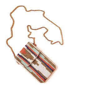 Bolsa de teléfono bordada con cuentas de semillas hecha a mano, bolsa de teléfono con cuentas de semillas de diseño personalizado, bolsa de teléfono bordada con cuentas de semillas de estilo étnico - Product Image 5