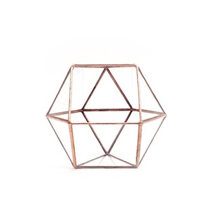 Terrario de metal y vidrio para decoración interior o exterior para Terrario de vidrio decorativo de estilo moderno de forma redonda - Product Image 4
