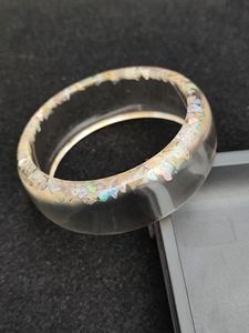 HANDCRAFT-Bracelet géométrique en résine pour femme et fille, bracelet en acrylique irrégulier ambre marbré - Product Image 6