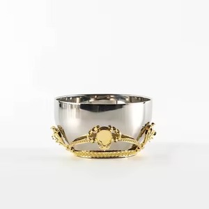 Decorative Serving Dinnerware Decorative Round Shape Metal Stainless Steel Serving Fruit <b>Bowl</b> New Arrival - Product Image 2