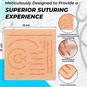 Coussinets de pratique de suture Couche de suture en silicone durable à 3 couches à utiliser par les étudiants pour la formation des étudiants en médecine par Vaslcare - Product Image 5