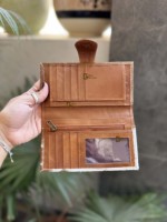 Dompet Kulit Sapi Asli Vintage Musim Panas untuk Wanita, Bergaya, Multifungsi, Desainer, untuk Acara Malam & Sehari-hari, dengan Kancing Tekan