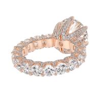 Bagues de fiançailles éternelles de luxe pour femmes, en or rose 14 carats, serties de diamants de laboratoire certifiés IGI, bijoux de mariage classiques