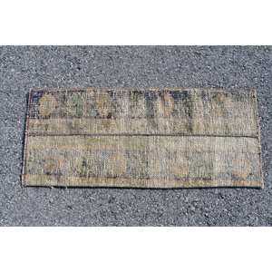 พรมปูพื้นสไตล์ตุรกีสีเบจสีน้ำตาล1.4x3.2ft ทำด้วยมือพรมสี่เหลี่ยมสำหรับติดทางเข้าห้องนั่งเล่นพรมข้างเตียง - Product Image 4