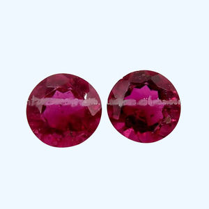 Exportador Indio de Turmalina Rosa Redonda, Par de 2 Piezas, Gema Natural de Corte Brillante Redondo - Product Image 5