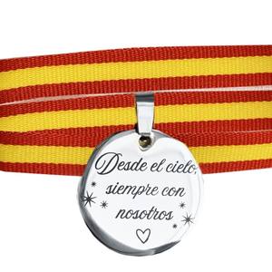 Ciondolo in Acciaio per Decorazioni Matrimoniali Eleganti Bouquet di Fiori con Bandiera Spagnola - Product Image 2