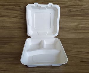 Boîte à hamburger en bagasse biodégradable – Emballage à emporter compostable et respectueux de l'environnement - Product Image 2
