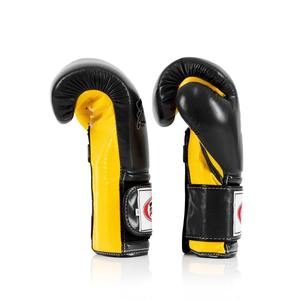 Gants de boxe d'entraînement Fairtex jaunes et noirs OEM, cuir de vachette de qualité supérieure, équipement d'entraînement professionnel, 10oz-16oz - Product Image 6