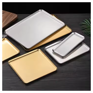 Bandeja de Acero Inoxidable Pulida Personalizada, Bandeja de Metal Multifuncional de Gran Oferta con Mango, Tamaño Personalizado, Diseño Superior - Product Image 4