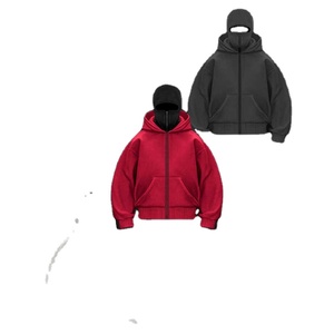 Nouveau style, personnalisé, imprimé brodé délavé à la pierre, cagoule à capuche unisexe, épais, imperméable, 100% coton, hiver, homme, fermeture éclair intégrale - Product Image 5