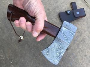 Hacha Vikinga de Acero de Damasco Industrial Hecha a Mano, Hacha Tomahawk con Cabeza de Hacha, Mango de Madera de Fresno Personalizado, Supervivencia al Aire Libre - Product Image 3