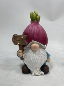 Lampes solaires <span class=keywords><strong>de</strong></span> jardin en forme <span class=keywords><strong>de</strong></span> statue, statue <span class=keywords><strong>de</strong></span> gnome <span class=keywords><strong>de</strong></span> jardin créative en résine solaire avec chapeau <span class=keywords><strong>de</strong></span> légume et panneau <span class=keywords><strong>de</strong></span> bienvenue décoratif - Product Image 3