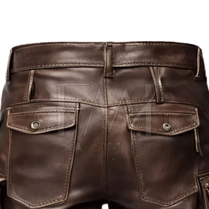 กางเกงขาสั้นหนังแท้คุณภาพสูงสำหรับผู้ชาย ปี 2025 ผ้าหนังแท้ 100% แห้งเร็ว เอวยางยืด ติดกระดุม รับทำโลโก้ตามสั่ง บริการ OEM - Product Image 6