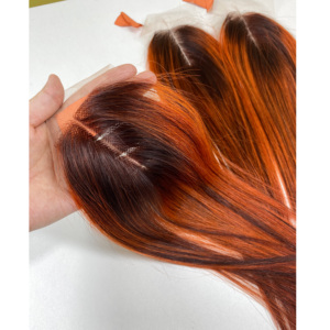 Extensiones de cabello humano crudo Bonestraight Remy vietnamita de alta calidad, trama plana frontal de encaje, cierre de Color personalizable, todos los tamaños - Product Image 3