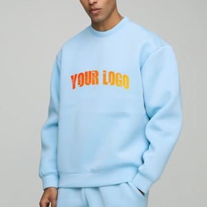 Sudadera de gran tamaño personalizada para hombre, ropa informal de cuello redondo Hip Hop, sudaderas con capucha para hombre, ropa informal básica, sudadera transpirable de algodón para hombre - Product Image 1