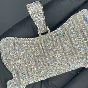 Pendentif diamant moissanite pendentif diamant en argent glacé 925 Sterling haute qualité personnalisé Hip Hop - Product Image 2