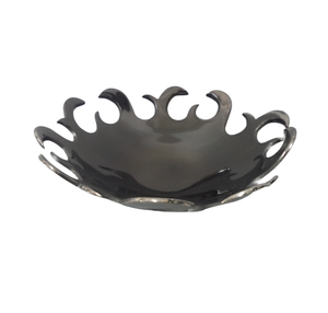 Bol rond en aluminium blanc avec finition antique en cuivre bol de service alimentaire fait à la main personnalisé en gros en vrac - Product Image 2