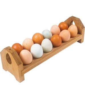 Soporte para huevos de dos niveles de madera Premium, organizador de almacenamiento para cocina, estilo de granja, encimera de madera marrón, soporte de exhibición, lo último - Product Image 4