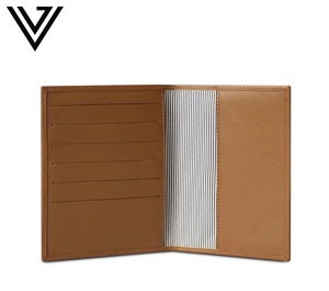 กระเป๋าสตางค์ใส่พาสปอร์ตแบบพับสองทบแบบพรีเมี่ยมกระเป๋าสตางค์หนัง Nappa ทำด้วยมือผ้าฝ้ายป้องกันด้วย RFID เปิดได้บางทนทาน - Product Image 1