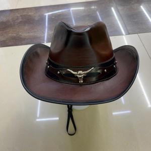 หมวกคาวบอยตะวันตกสำหรับผู้ชายหมวกคาวบอยหนังกลางแจ้งหมวกคาวบอยสำหรับผู้ชายหมวกแฟชั่นหนังแท้ออกแบบได้ตามต้องการใหม่ - Product Image 1