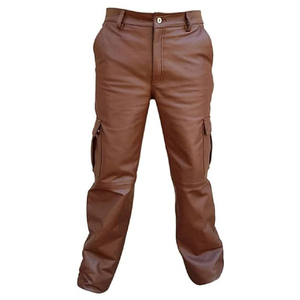 High Quality Custom Logo Waterproof <b>Leather</b> <b>Cargo</b> <b>Pants</b> Straight Lightweight Breathable Best Material Casual Style Wholesale - Product Image 1
