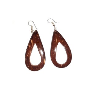 Boucles d'oreilles en noix de coco écologiques faites à la main Corée boucles d'oreilles en coquille de noix de coco pour les femmes fête d'anniversaire conceptions de cadeaux modèles de bijoux - Product Image 1