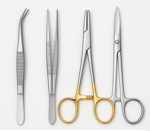 Ensemble d'outils chirurgicaux 4 pièces 12.5cm Instruments ophtalmiques en acier inoxydable ciseaux porte-aiguilles Instruments chirurgicaux de base - Product Image 3