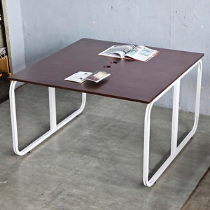 HBMN031 Escritorio Doble Moderno y Minimalista, Muebles de Oficina de Diseño Contemporáneo, Patas de Metal y Madera de Melamina para Uso Hospitalario - Product Image 2