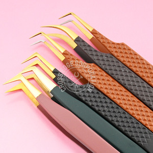Herramientas de pestañas con logotipo personalizado, pinzas de pestañas de acero inoxidable, pinzas de aislamiento de Punta puntiaguda curvada de Luna, aplicador de pestañas duradero - Product Image 6