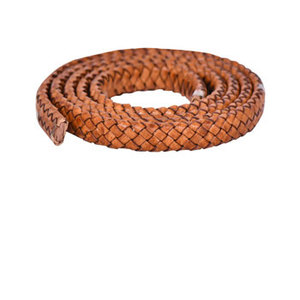 Cordon en cuir véritable tressé plat multibrins 8mm/10mm/12mm Cordon en cuir plat tressé pour la fabrication de bracelets, de sacs à main et de colliers - Product Image 1