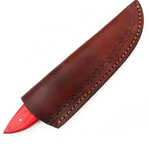 Cuchillo Skinner de Acero de Damasco Hecho a Mano Personalizado Burraq OEM/DIY con Mango de Madera de Resina y Funda de Cuero, Regalo Perfecto para Camping y Caza - Product Image 3