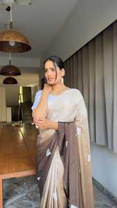 Direct Source Haute Couture Femmes Traditionnelles Georgette Broderie Sari Longue Longueur Mousseline de Soie Indienne Robe de Soie Mariages Fêtes - Product Image 5