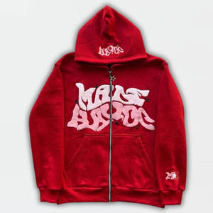 Gran oferta, nuevo diseño, Sudadera con capucha con estampado Puff, Sudadera con capucha de algodón y cremallera, Sudadera con capucha y cremallera de lana pesada para hombre, proceso de hojaldre 3D - Product Image 5