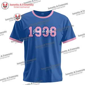 Camisetas Bordadas con Letras Griegas para Mujer de la Hermandad Jack and Jill |   Camiseta de Algodón y Poliéster Personalizada con Bordado de Hermandad para Mujer - Product Image 4