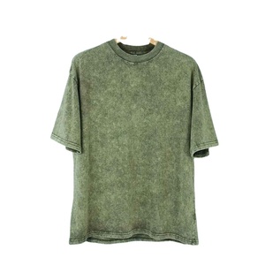 Low MOQ Men Acid Washed T Shirts Custom Vintage Men's Cotton Acid Wash T-Shirt Heavy Weight Acid Washed T Shirts - Product Image 1