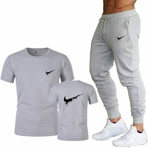 2025 New Design Fashion Streetwear <b>Track</b> Suit Men Pullover <b>T</b>-Shirt and Pants Jogging Sweatsuit Tracksuit for Men - Product Image 6