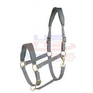 Licou cheval rembourré en cuir souple de haute qualité, sangle réglable, équipement d'équitation - Product Image 2