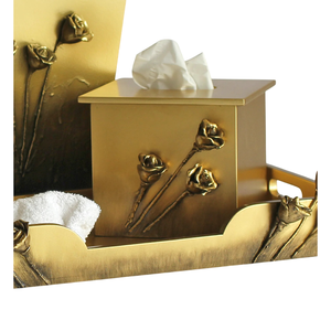 Porte-serviettes carré en métal moderne élégant accessoire de boîte à mouchoirs en or de créateur pour la maison ou l'hôtel - Product Image 1