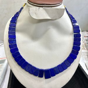 สร้อยคอ Lapis Lazuli druzy Choker อัญมณีสีฟ้าในรูปแบบหลวมสไตล์ที่ไม่เหมือนใคร - Product Image 4