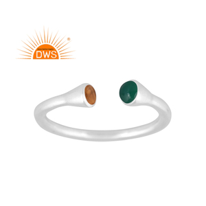 Best Selling Fine <b>Sterling</b> <b>Silver</b> Natural Green Onyx And Citrine Gemstone <b>Adjustable</b> <b>Ring</b> Custom Jewelry For Women Gift For Her - Product Image 1