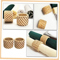 Anneau de serviette en rotin fait à la main, rustique, écologique, décoration de table élégante, porte-serviettes en fibre naturelle pour mariage, dîner, événement, fête
