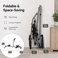 Máquina de Remo Comercial BNcompany, Plegable, de Acero, Multifuncional, para Ejercicios Cardiovasculares, Gimnasio en Casa, Equipo de Fitness para Adelgazar