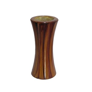 Pots de fleurs en bois d'acacia pour la décoration de table de bureau taille personnalisée et vase de fleur en bois sculpté de forme ronde avec vernis brillant - Product Image 1