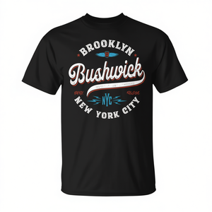 T-shirt Bushwick Brooklyn Retro Vintage NYC, abbigliamento promozionale in stile New York - Product Image 2