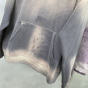 Fabricante personalizado 400gsm peso pesado Sun Fade Crop Boxy cremallera Vintage apenado bordado parche hombres ácido lavado Zip up Hoodie - Product Image 6